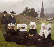 Pascal Dagnan-Bouveret Breton Women at a Pardon painting